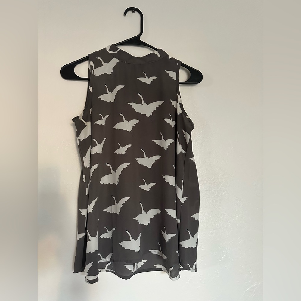 Loft tank top size small bird pattern